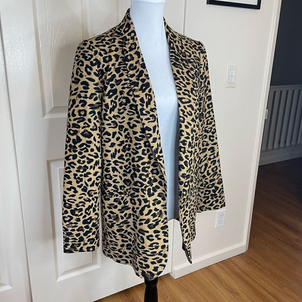 Astr The Label Leopard Print Open Front Blazer Si… - image 5